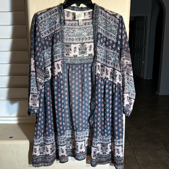 Knox Rose Lightweight Kimono Boho Cardigan Cover Up - Picture 1 of 10